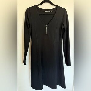 D33 Athleta Size Small Black Long Sleeve Skater Dress